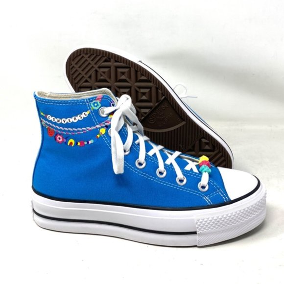 Converse Ctas Lift Platform High Top Canvas White Blue Women Size Skate A06844C - Picture 7 of 9